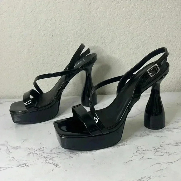 Bar III Shoes - Bar III Womens Scarlett Patent Square Toe Heels 9 M